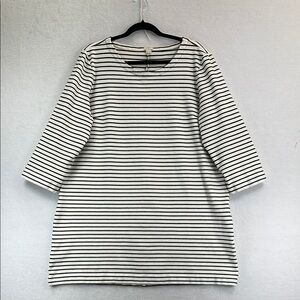 J. Crew Women’s Tunic Dress Size XL Black/White Stripe Cotton/Elastane Knit